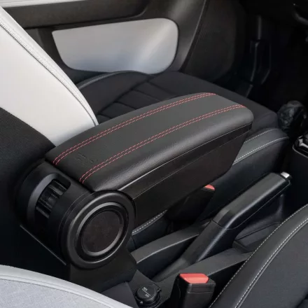 RATI ARMSTER 3 armrest CITROEN E-C3 AIRCROSS 2024-  [black, vegan leather, red stitching]